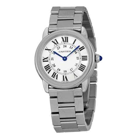 Cartier Rondo Solo Small Silver Dial Ladies Watch W6701004